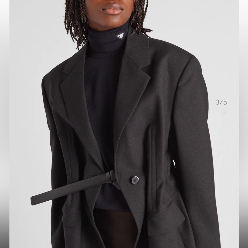 PRADA In Stores Now $5200 Single-breasted Wool Jacket Belted IT 40 U…